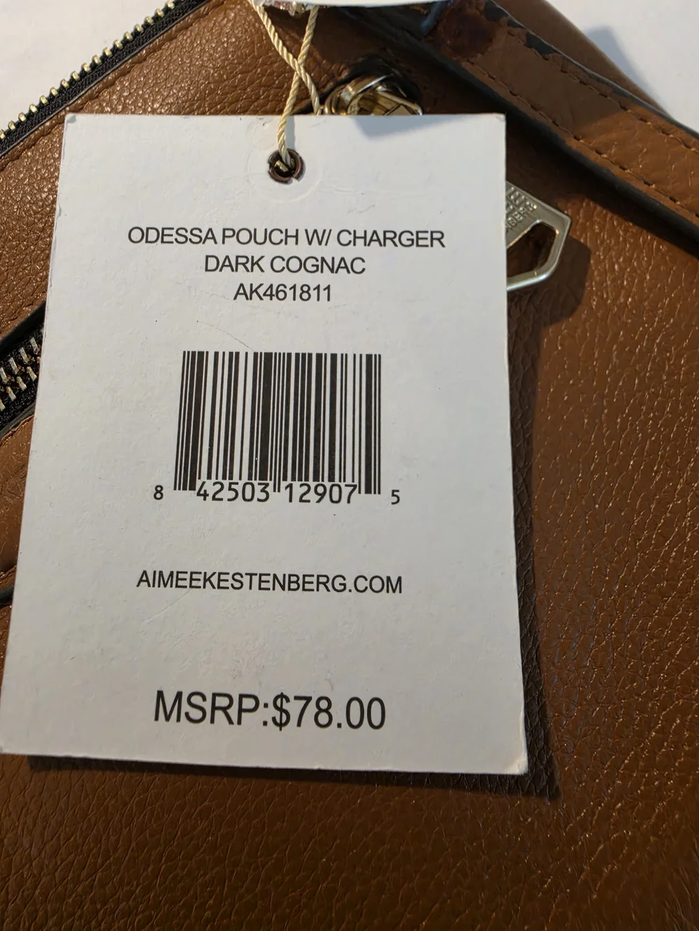 Aimee Kestenberg Cognac Leather Wristlet Clutch